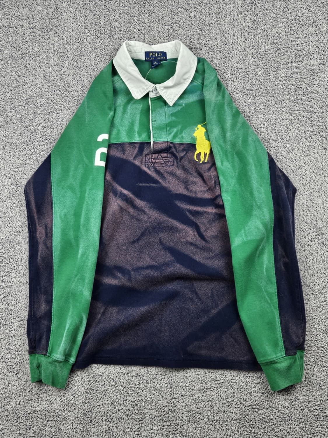 폴로랄프로렌 다잉워시드 커스텀 배색 럭비 티셔츠 ( XL )/ 10361 상품이미지2