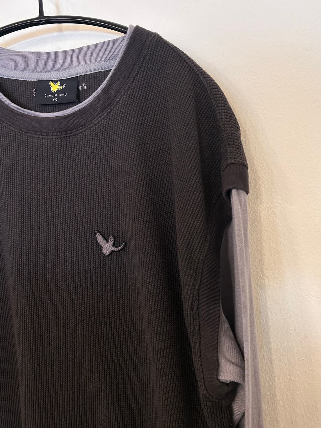 와릿이즌 레이어드 롱슬리브 배색 니트 90 상품이미지4