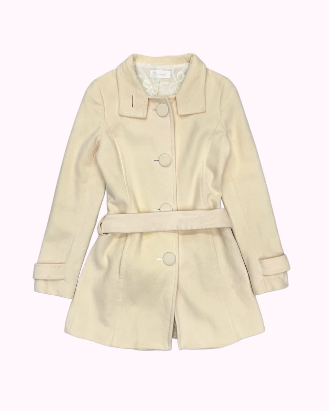 FEROUX glitter yellow ribbon belted coat 상품이미지2