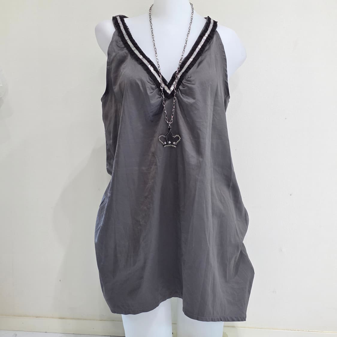 일본빈티지)오네갸루 v넥 스팽클 y2k언발 나나깔 레이어드롱슬리브리스 상품이미지2