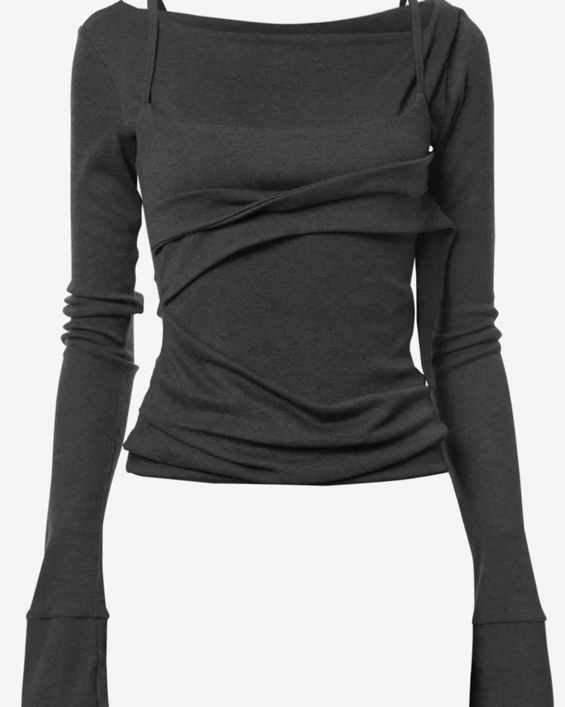 플레어업 Layered Bustier Long Sleeve 챠콜 상품이미지2