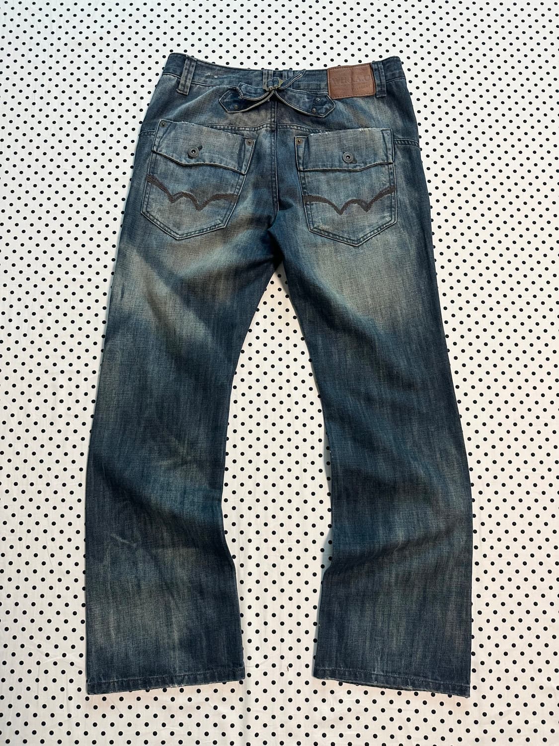 후아유 00's 신치백 부츠컷 데님팬츠 y2k 펑크 상품이미지5