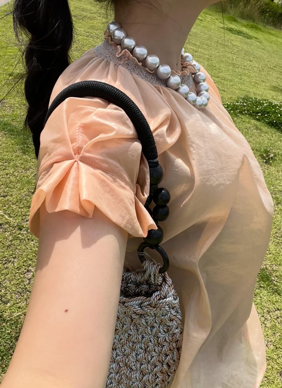 포코포스카 AIRY SMOCK BLOUSE (APRICOT) 상품이미지1
