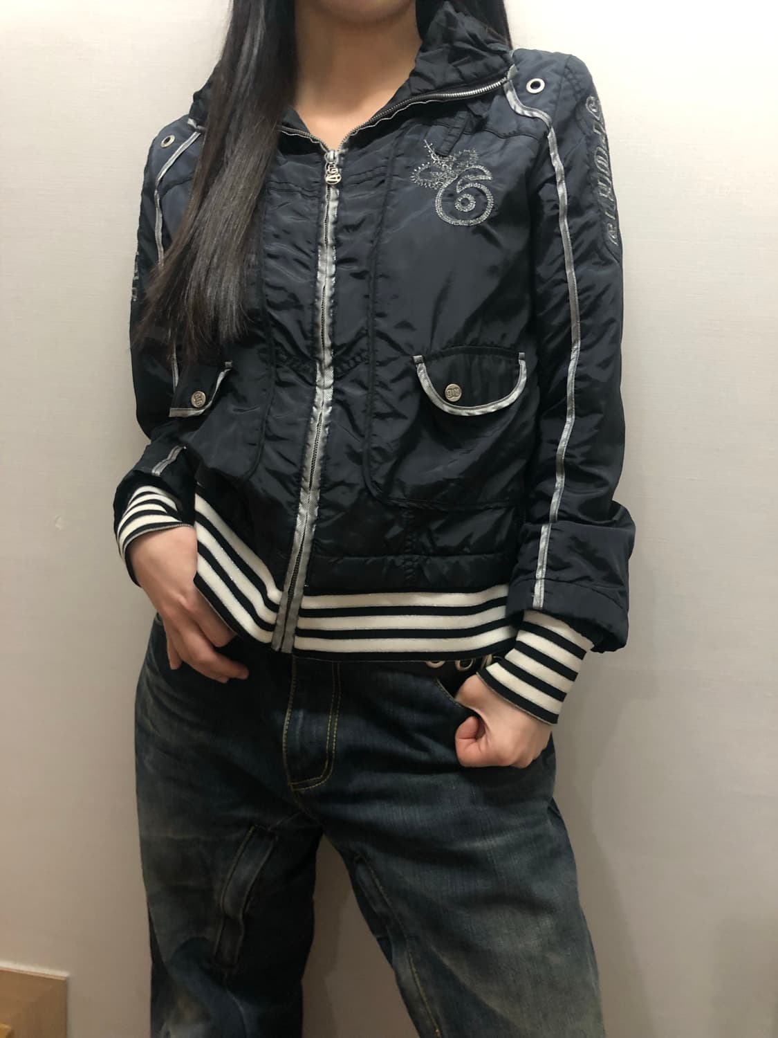 빈티지 에스크 블랙 펑크 점퍼 상품이미지5