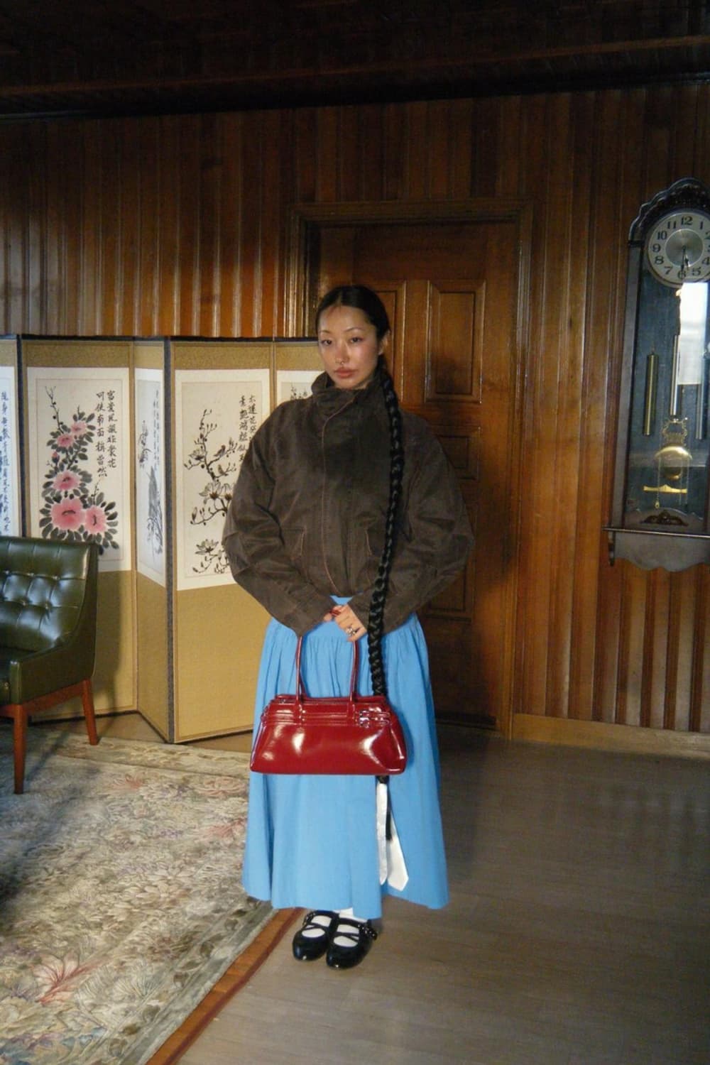 자라 워싱 체크 왁스 재킷 상품이미지1