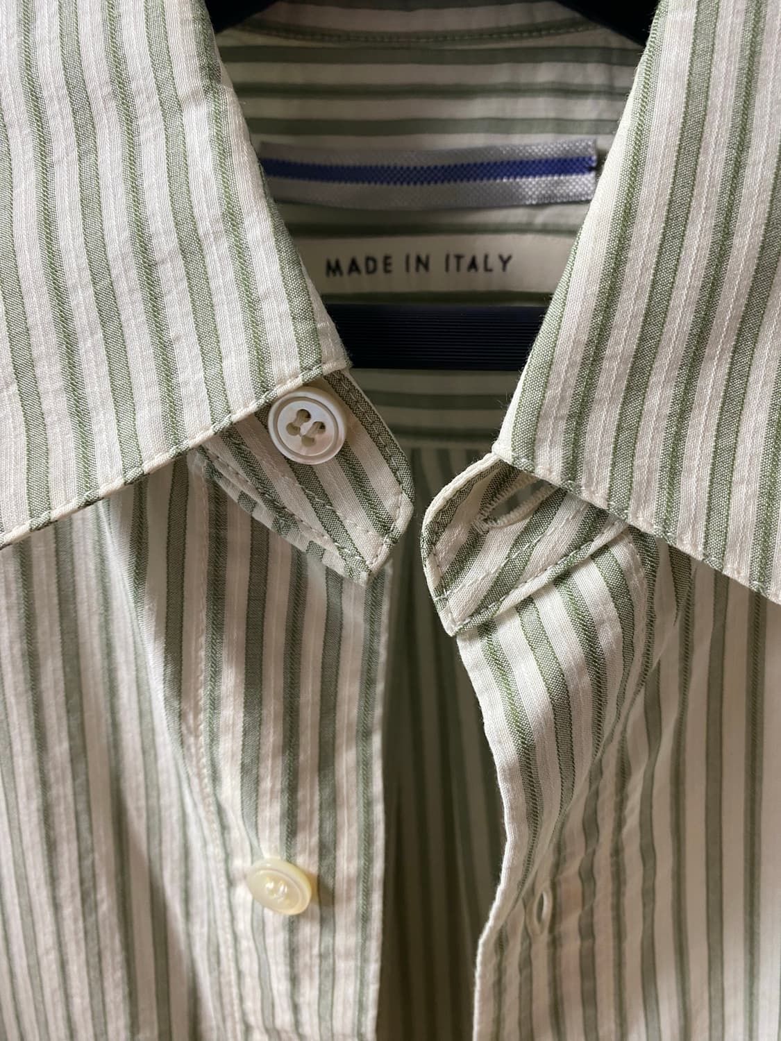 Christaseya green striped shirt 상품이미지2