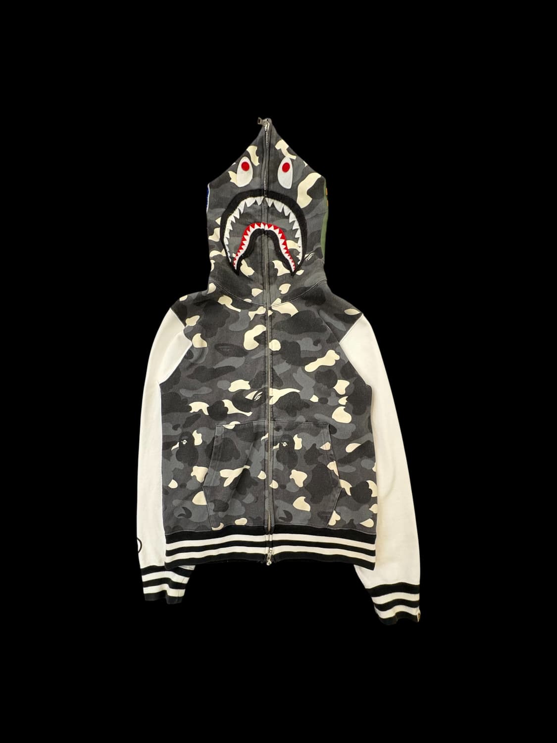 베이프 샤크 풀집 후디 – 그레이 ABC 카모 상품이미지1