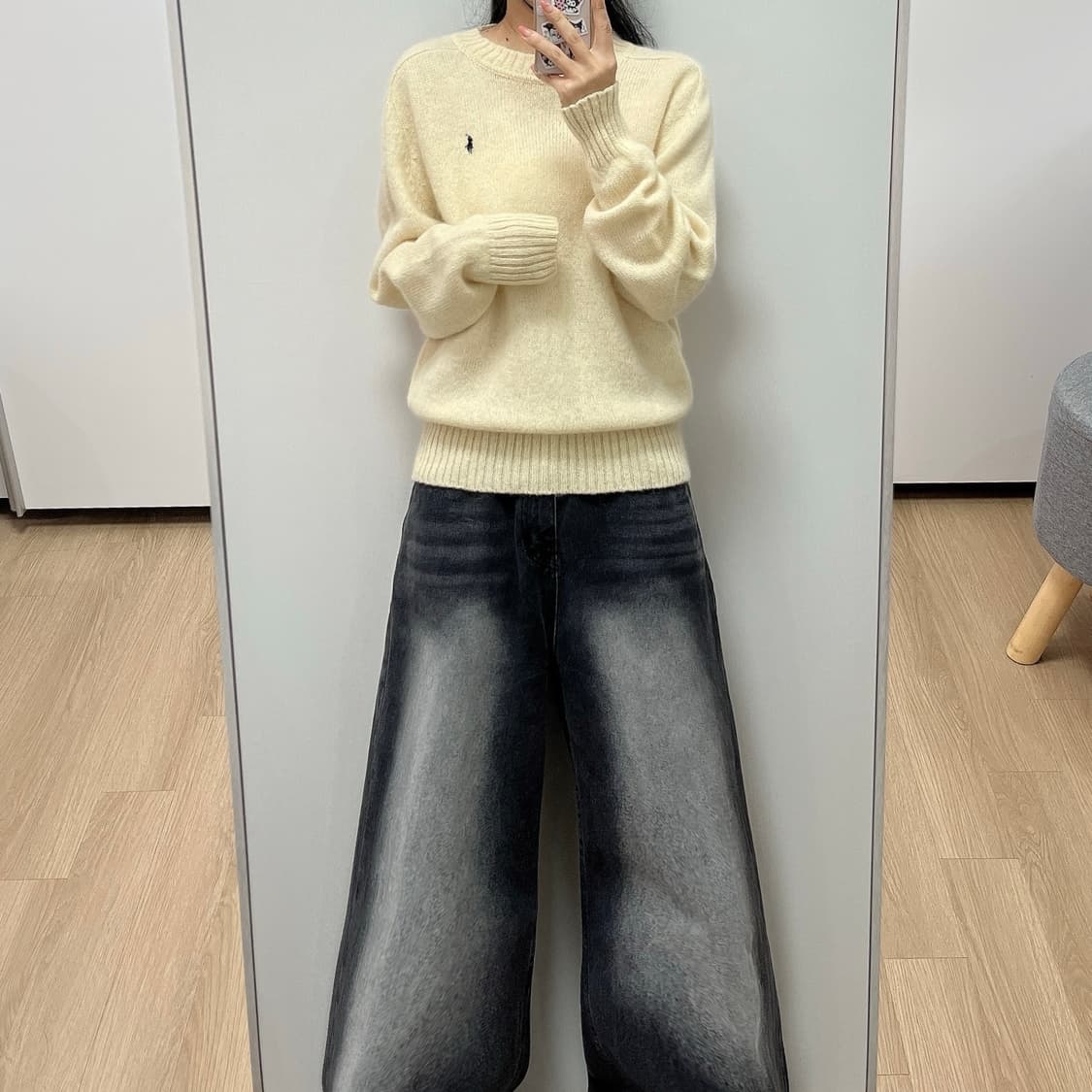 폴로 랄프로렌 네이비 포니 아이보리 울 니트 상품이미지1