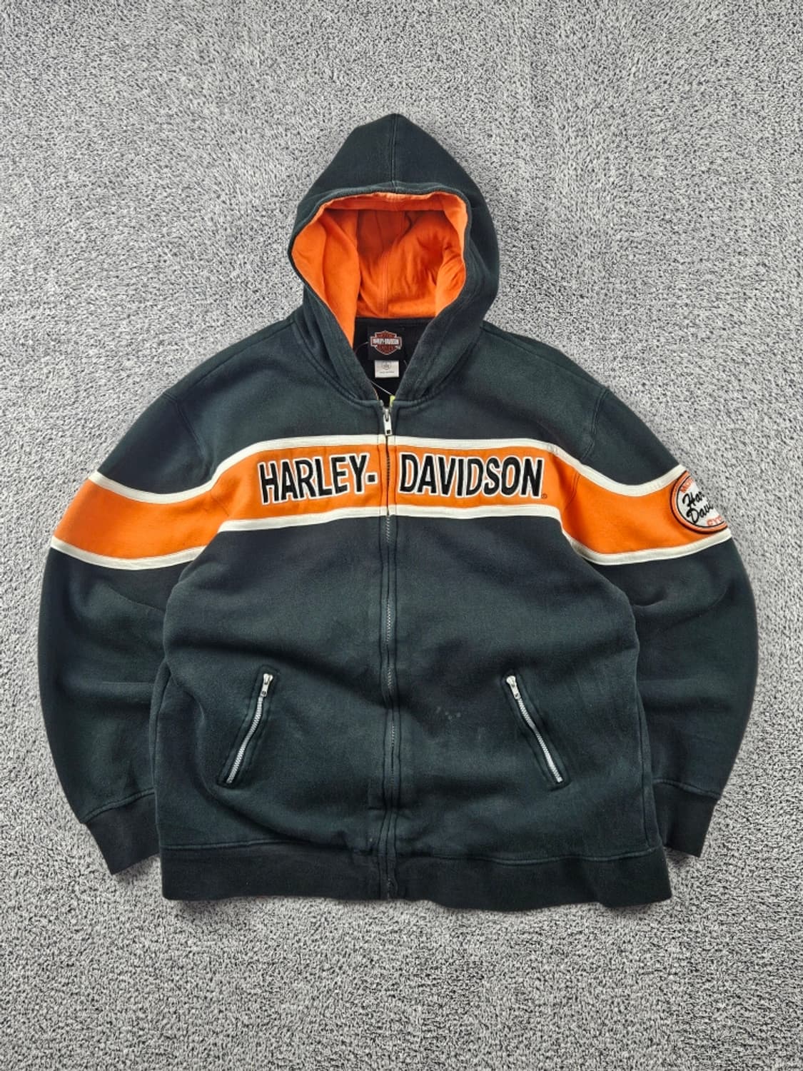 할리데이비슨 자수 스펠아웃 스웻 후드 집업 ( L ) / 11281 상품이미지1