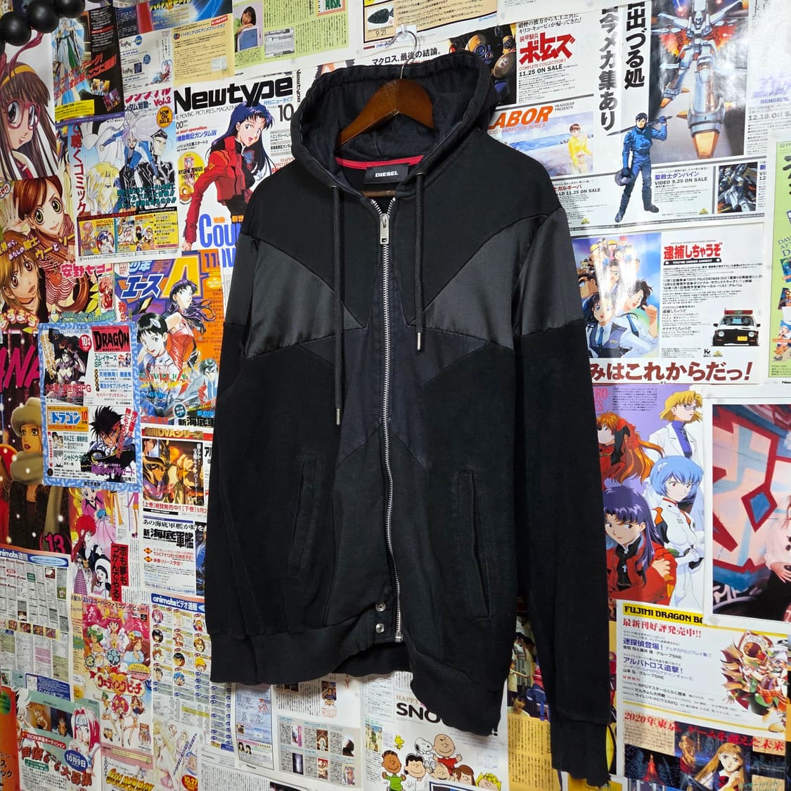 디젤 스타 배색 후드 집업 상품이미지2