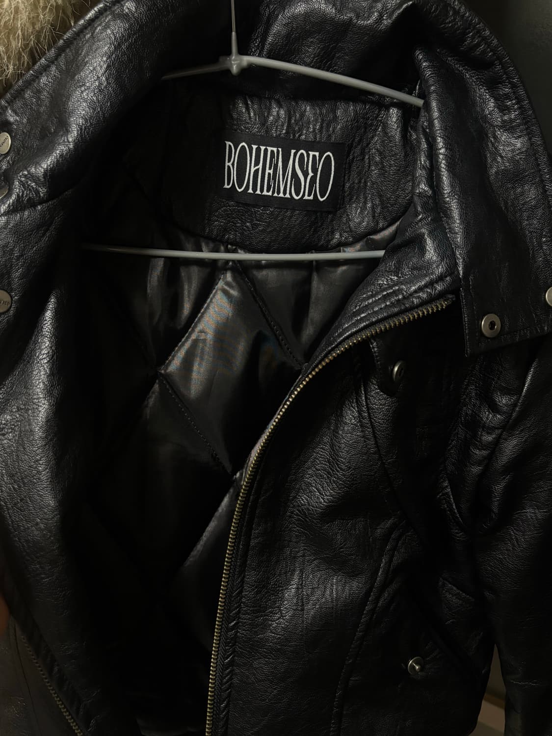 보헤미안서울 하이넥 모토자켓 슬림핏 상품이미지4