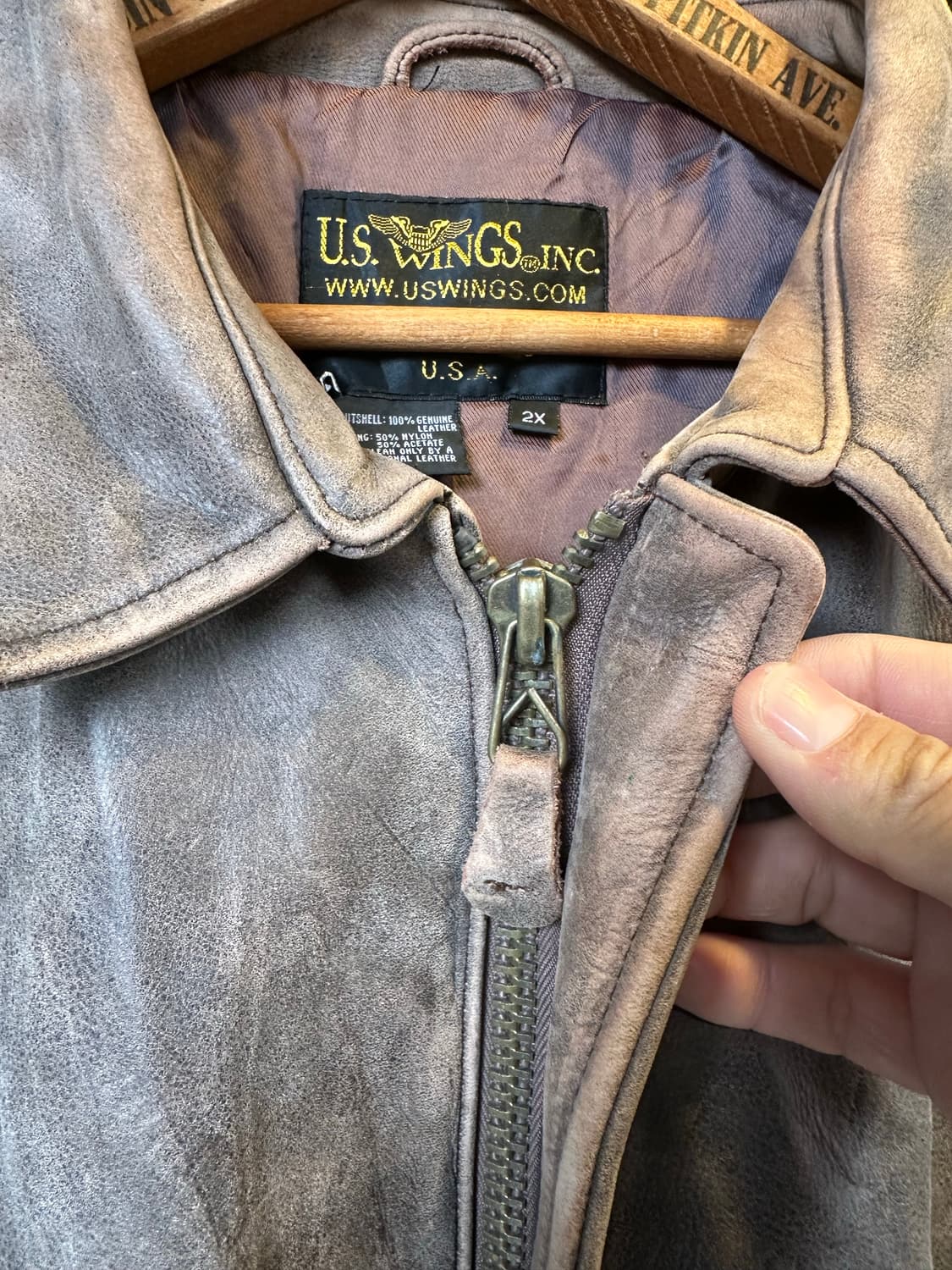 Us Wings 헤비 리얼 레더 A-2 플라이트 자켓 상품이미지5