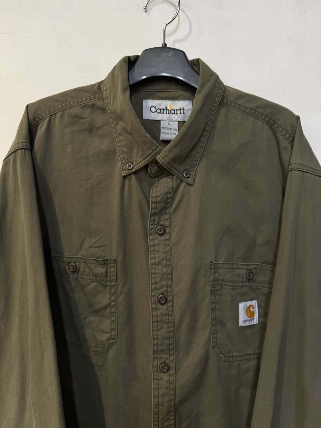 칼하트 카키 긴팔셔츠 상품이미지2