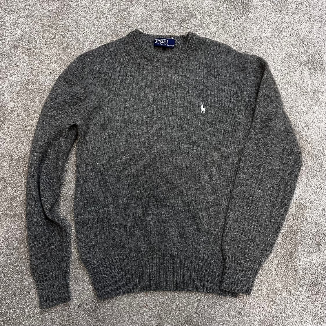 폴로 다크그레이 라운드 울 니트M 상품이미지1