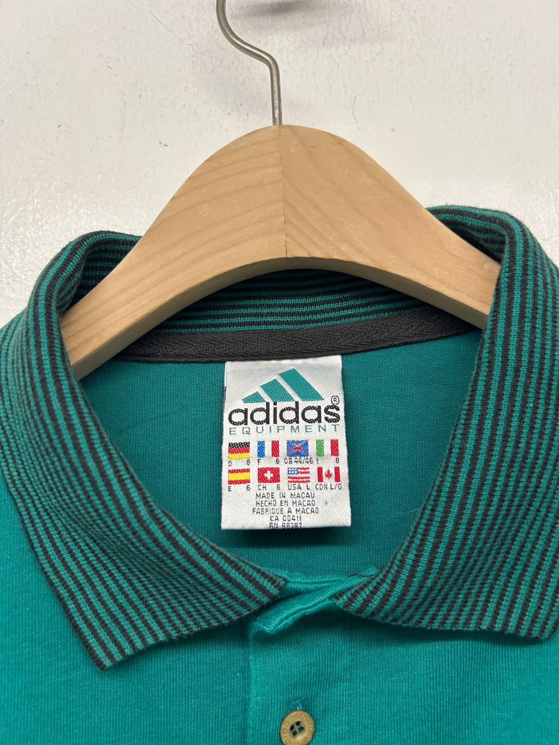 90s 아디다스 Equipment 폴로 셔츠 그린 상품이미지4