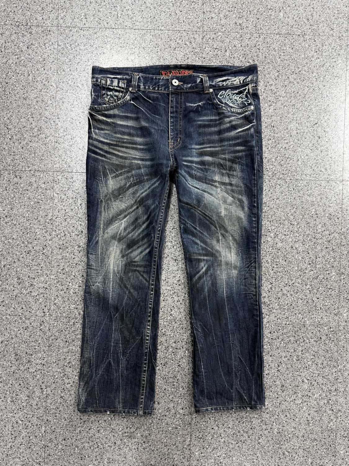 vintage skull patch denim pants  상품이미지1