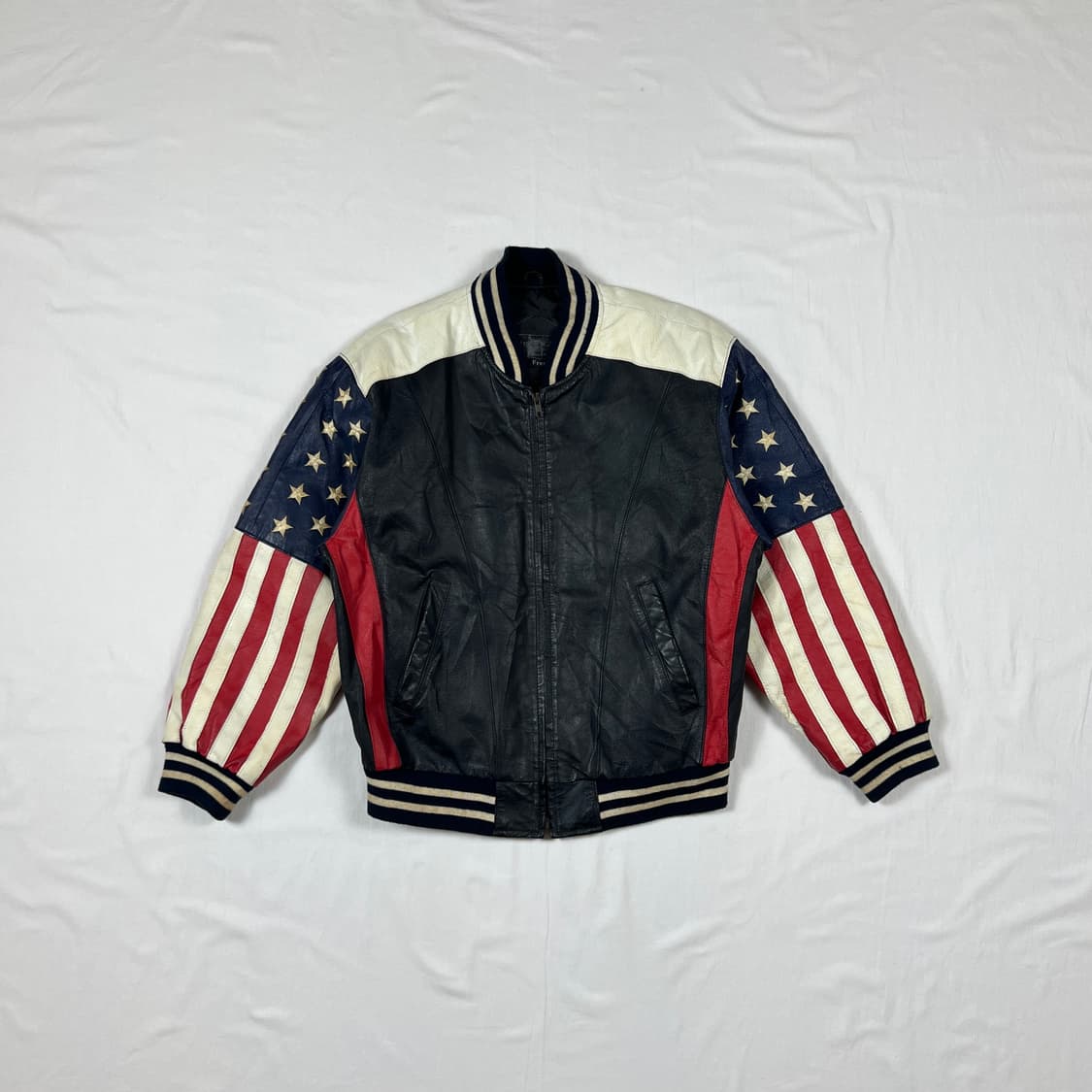 90’s 빈티지 usa 성조기 가죽 레더자켓 상품이미지2
