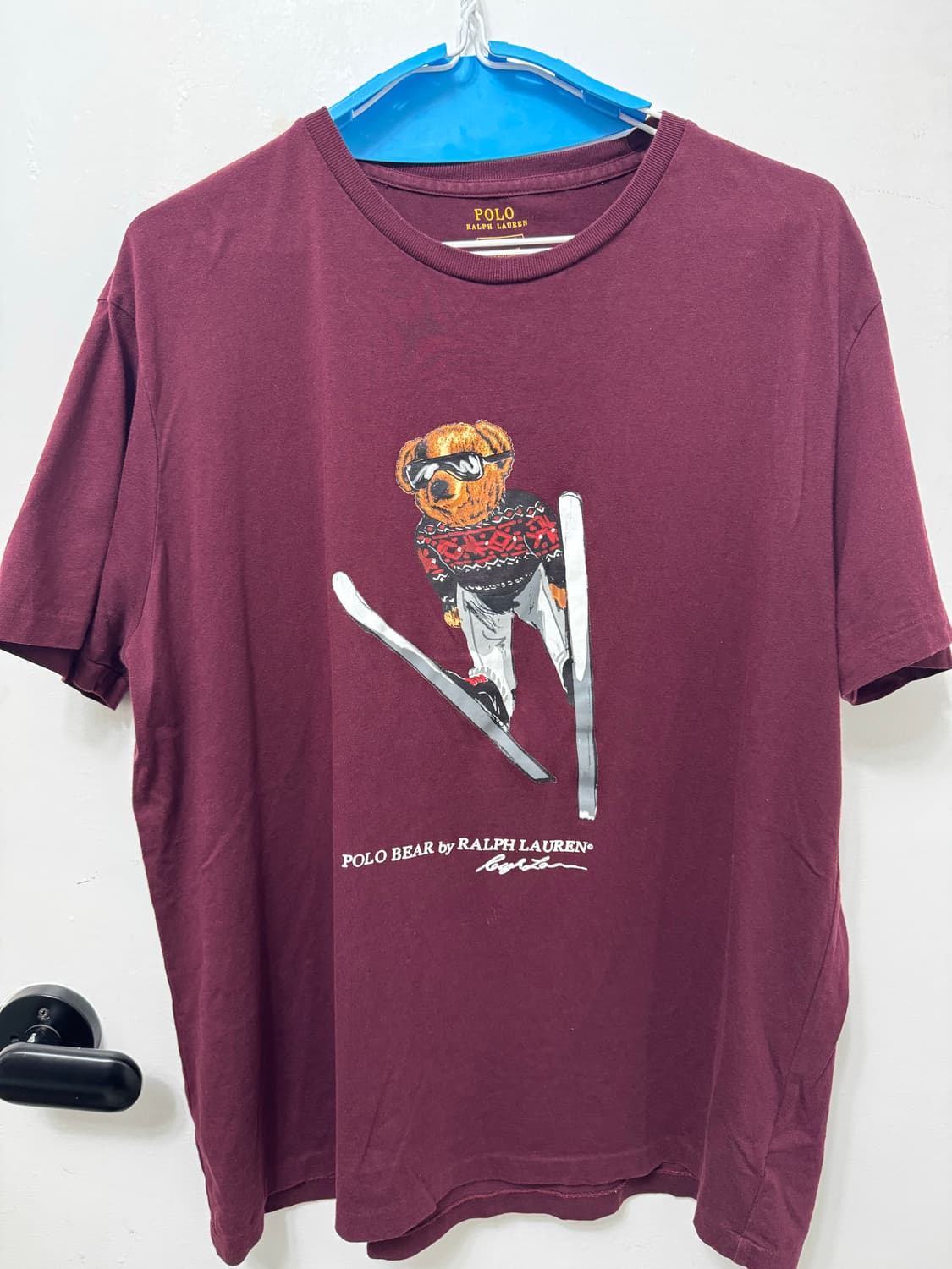 폴로 랄프로렌 곰돌이 버건티 티셔츠 해외 L 상품이미지1