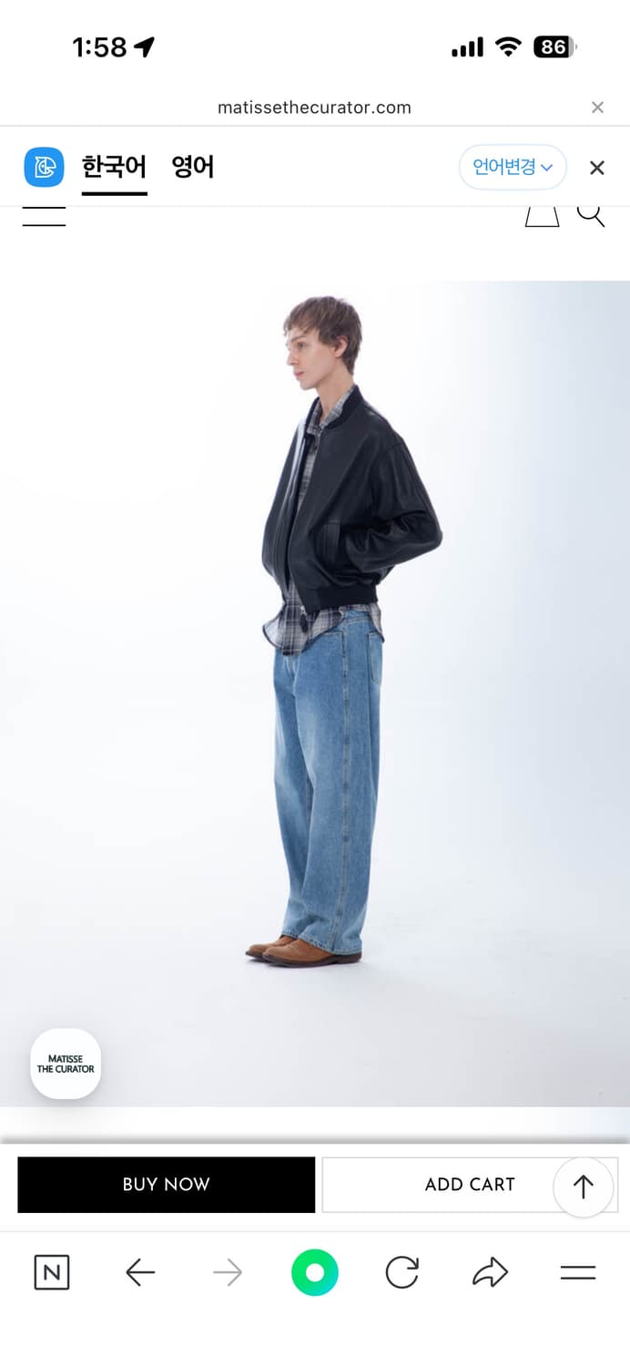 마티스 더큐레이터 워시드와이드 데님팬츠 상품이미지2