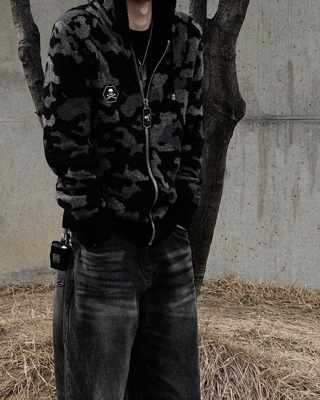 Philipp plein 카모 니트 후드집업 상품이미지5