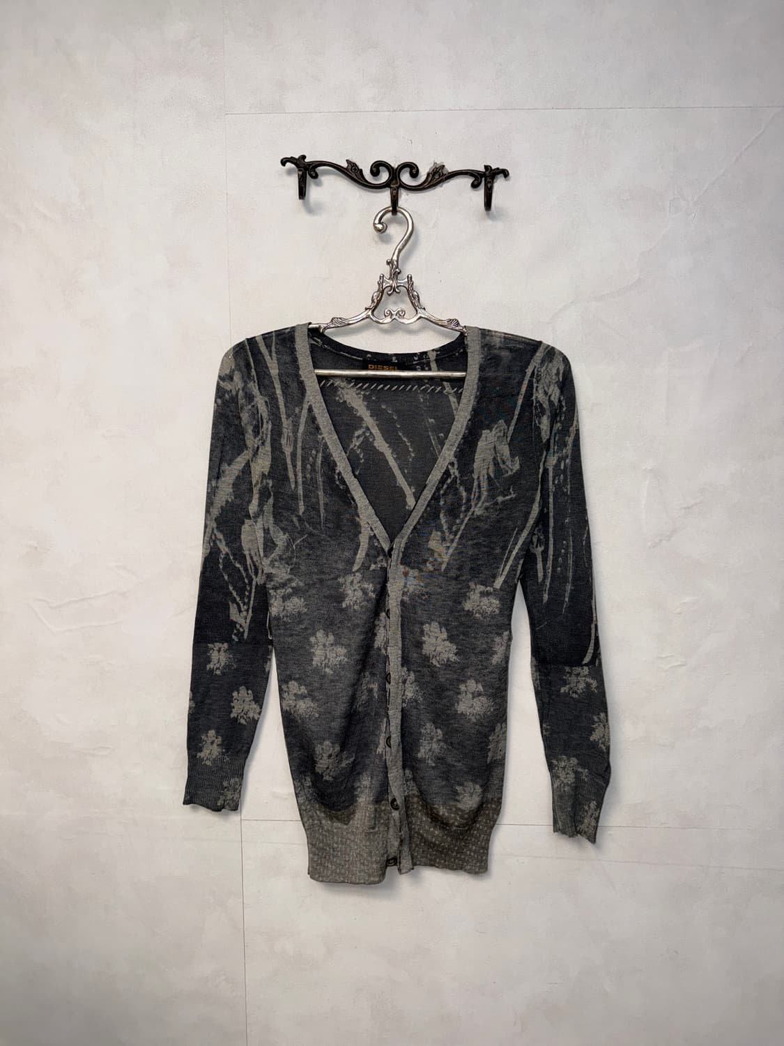 DIESEL BLACK GOLD charcoal floral 가디건 상품이미지2