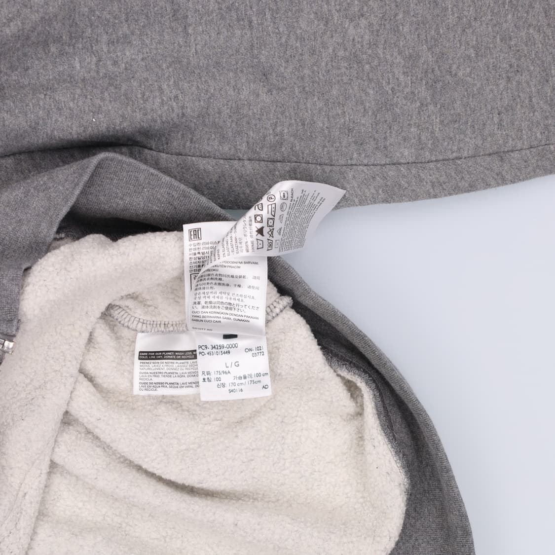 [L] 리바이스 기모 후드 집업 저지 자켓 0105J 상품이미지6