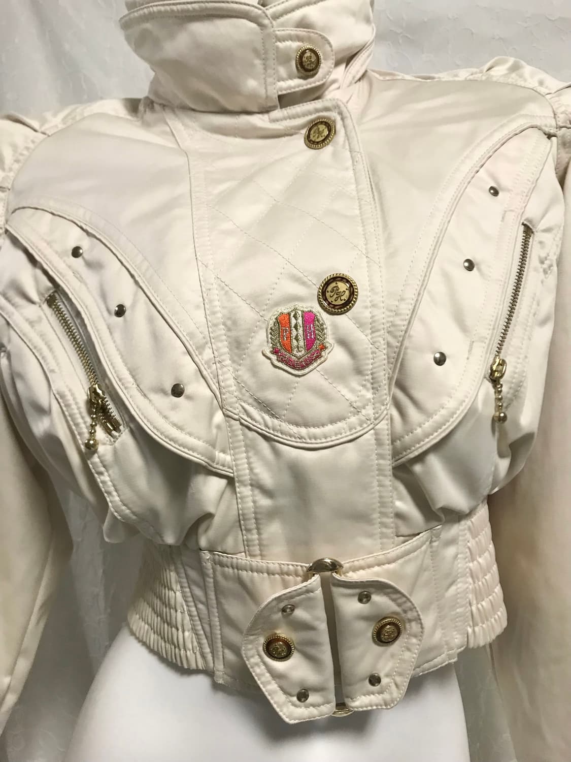 빈티지 00s y2k 글로시 핀턱 크롭 블루종 봄버 자켓 상품이미지5