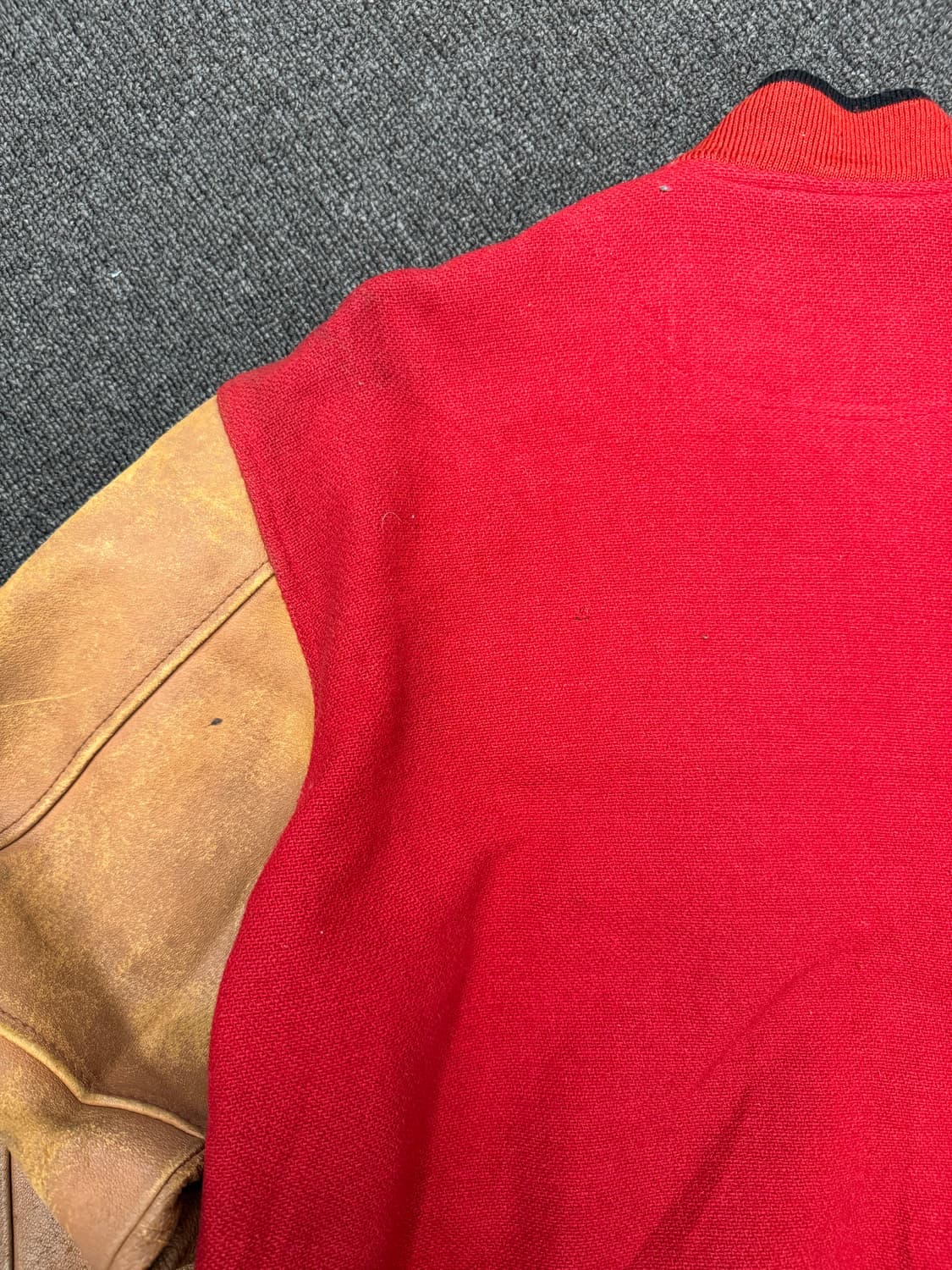 OS)Japanese vintage 레드/브라운 바시티 자켓 상품이미지8