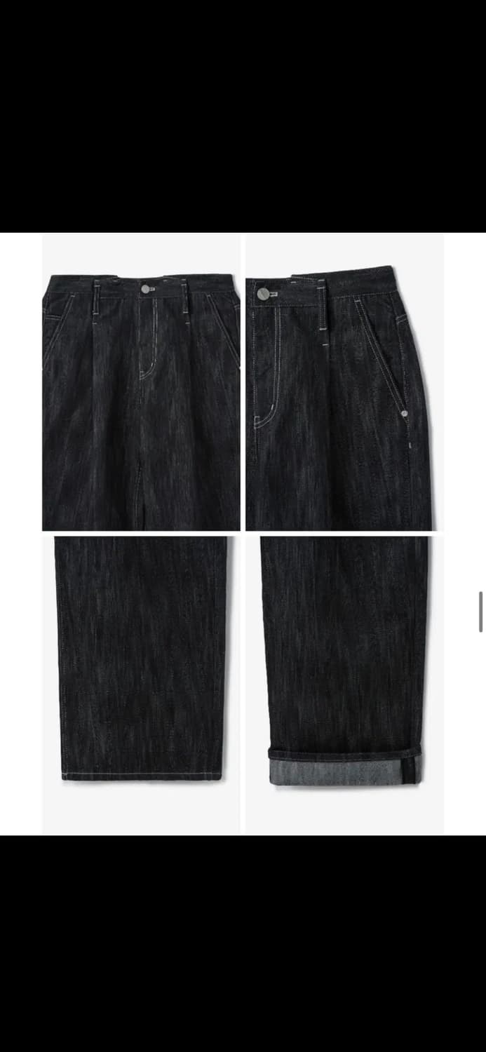 미나브 원턱 카운터 데님팬츠 레인블랙 상품이미지3