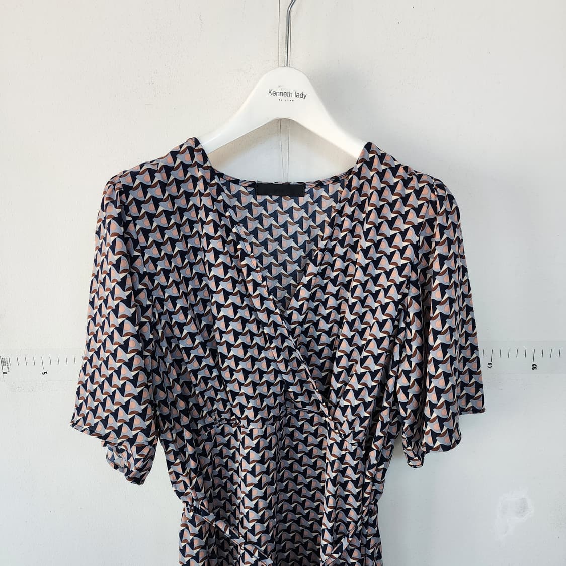 명품 패턴 롱 원피스 랩 스타일 상품이미지2