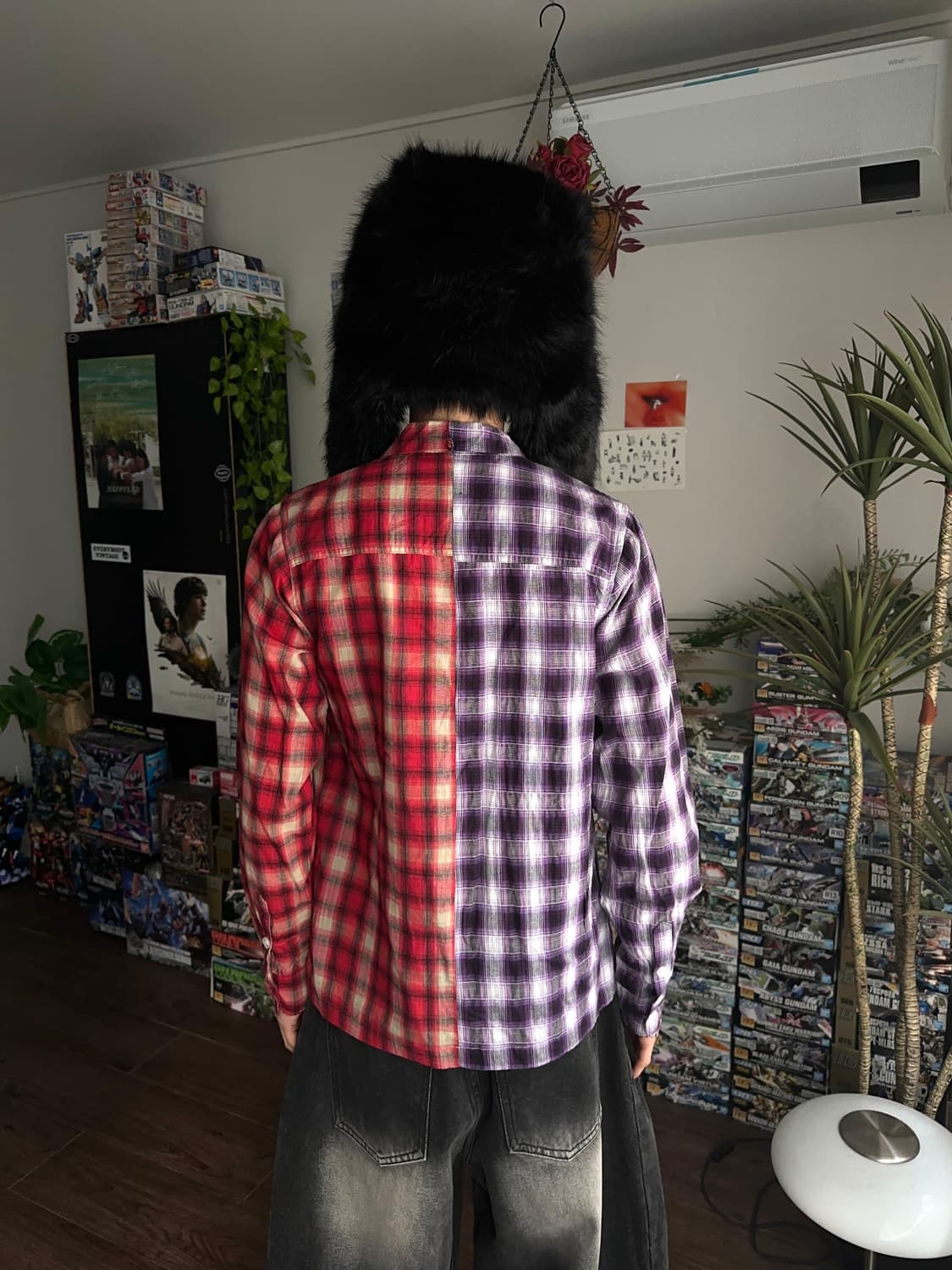 M.C.W 하프앤하프 옴브레 체크 셔츠 상품이미지6