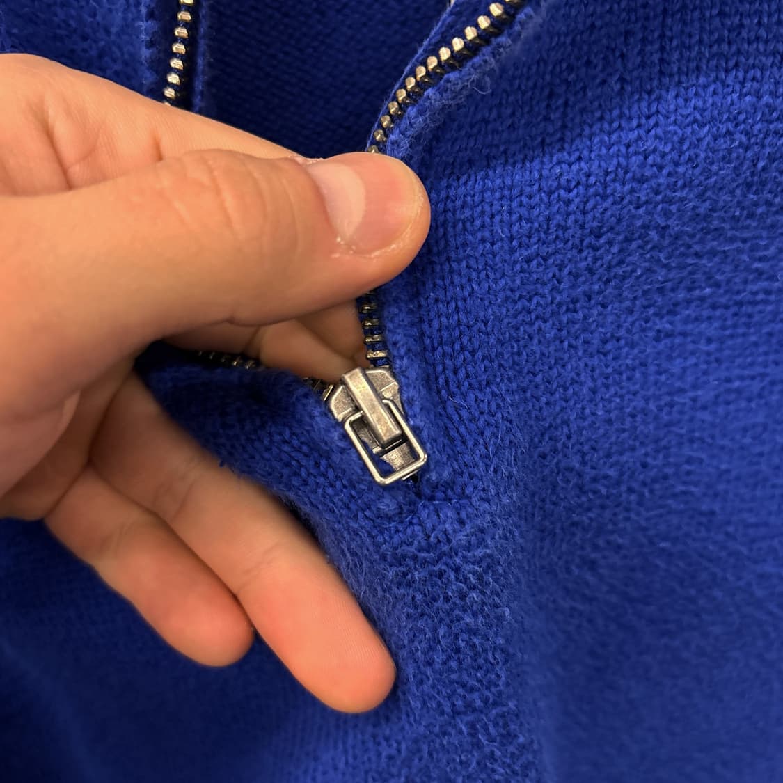 90s 폴로 랄프로렌 청키립 하프집업 니트 스웨터 코발트블루 N989 상품이미지7