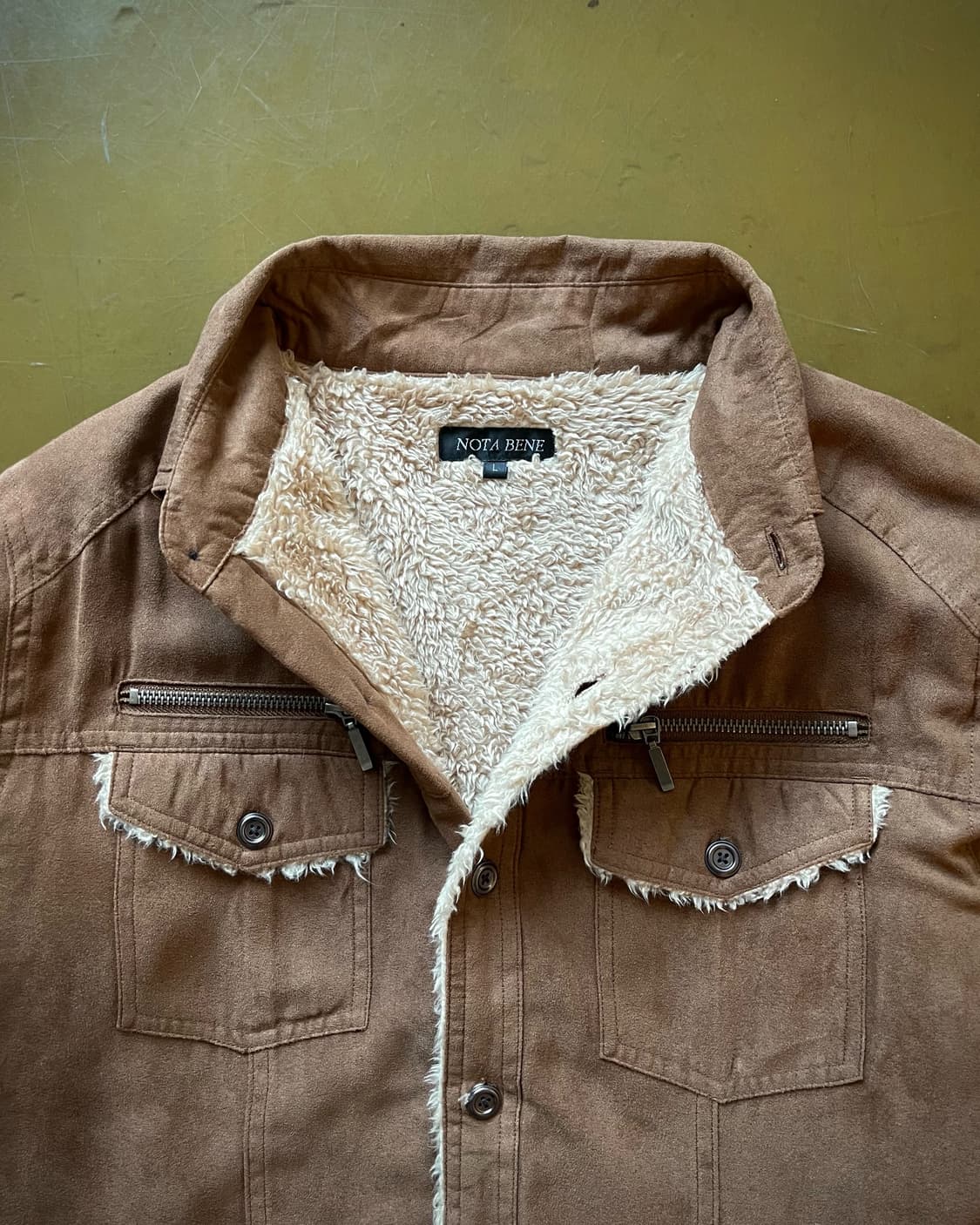 90-00s NOTA BENE Suede Fur Shirt Jacket 상품이미지3