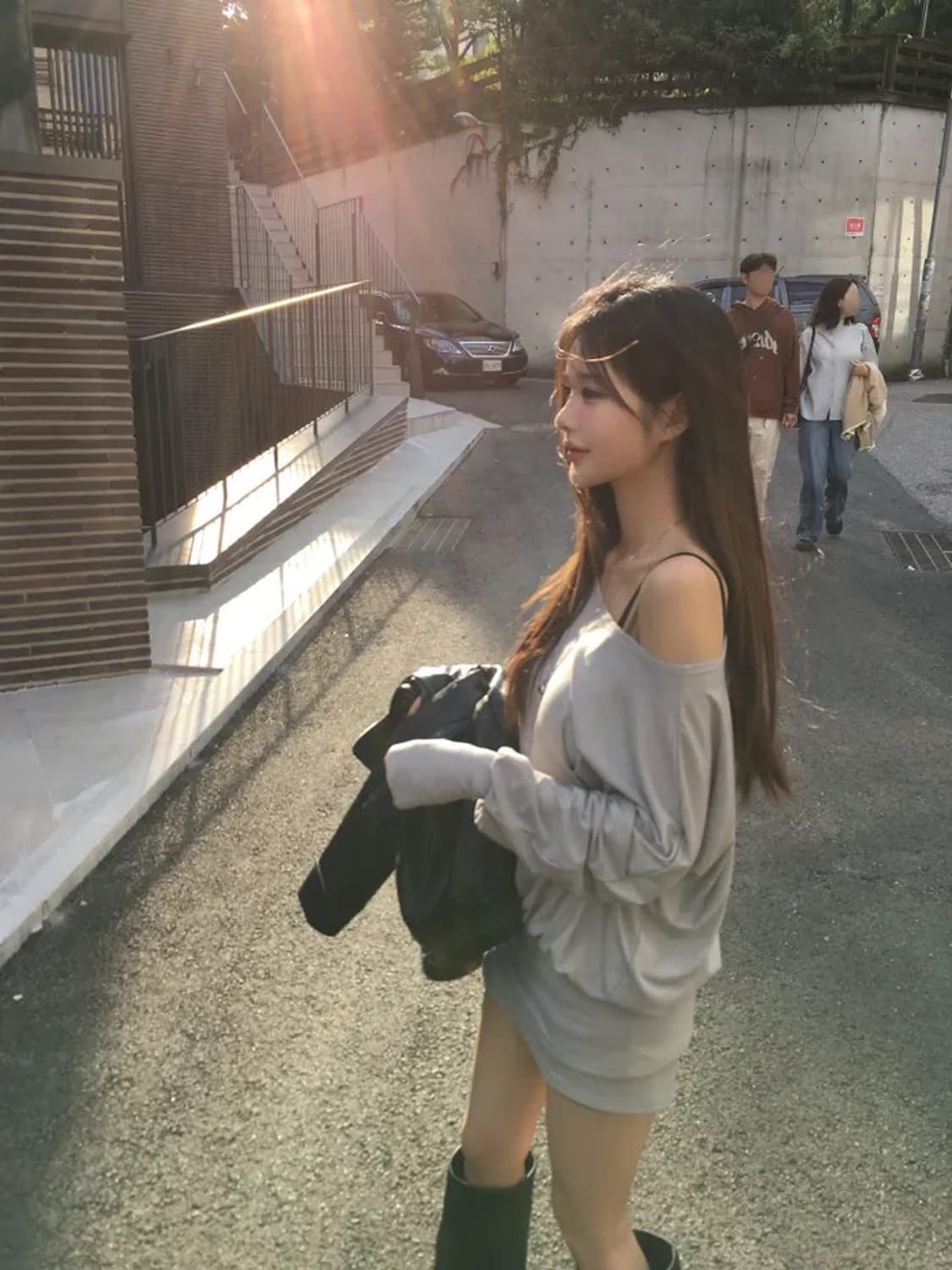 Soand 여리핏 버튼 티 그레이 (새상품) 상품이미지3