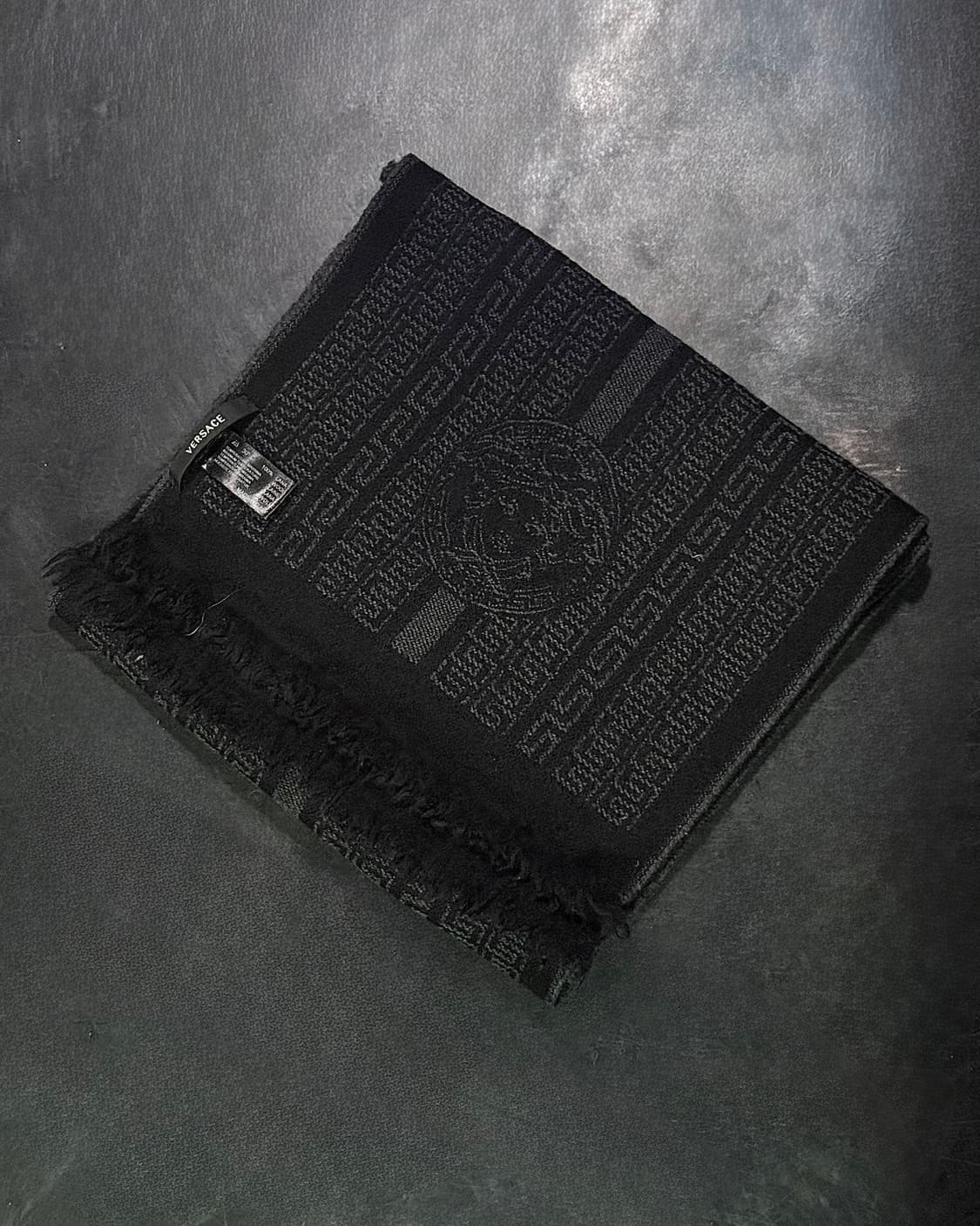 베르사체 메두사 블랙 검정 차콜 라나 울 머플러 목도리 고스 펑크 락시크 상품이미지1