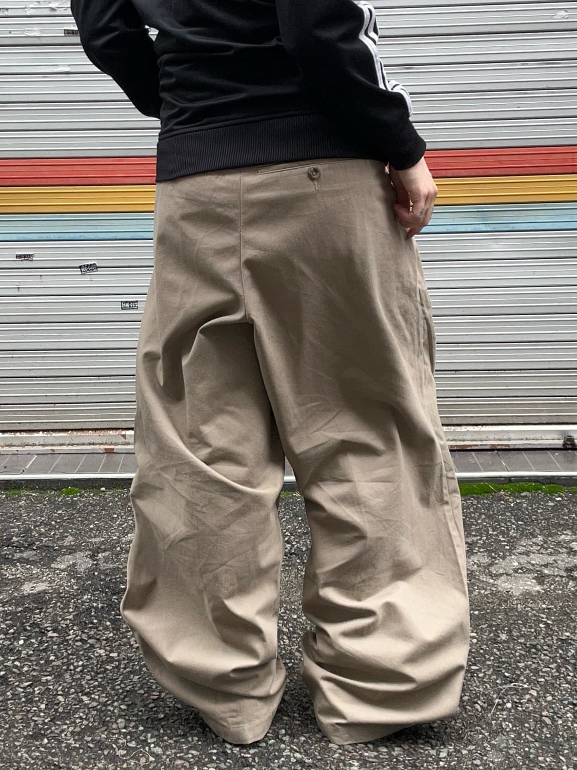 90s OLD NAVY 베이지 핀턱 치노 와이드팬츠 상품이미지2