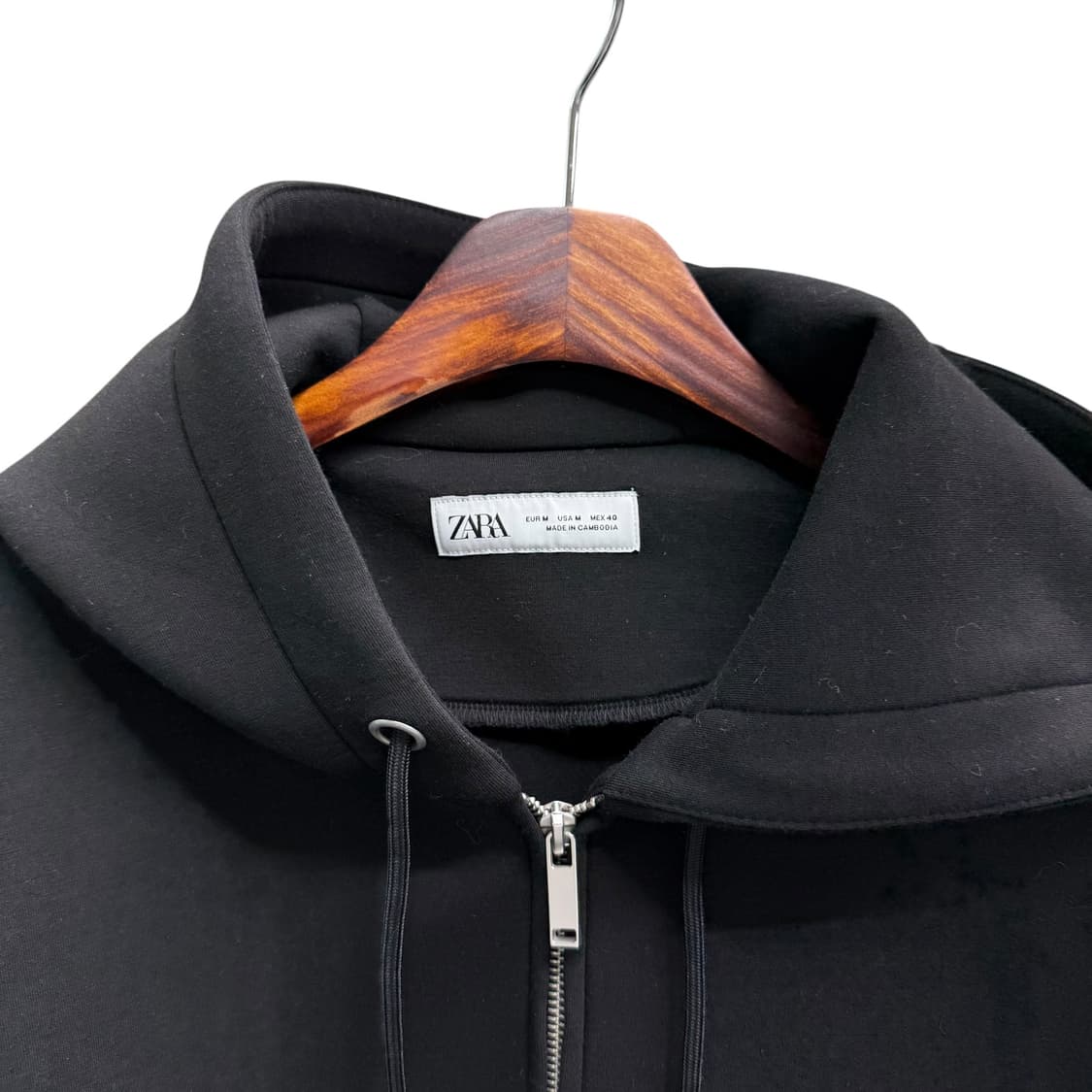 [L] 자라 블랙 후드집업 상품이미지5