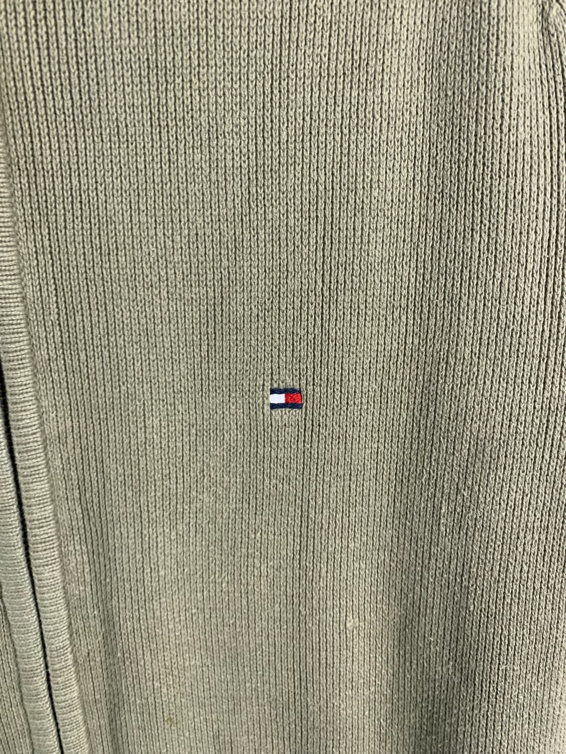 타미힐피거 자수로고 베이지 니트집업 가디건 상품이미지3