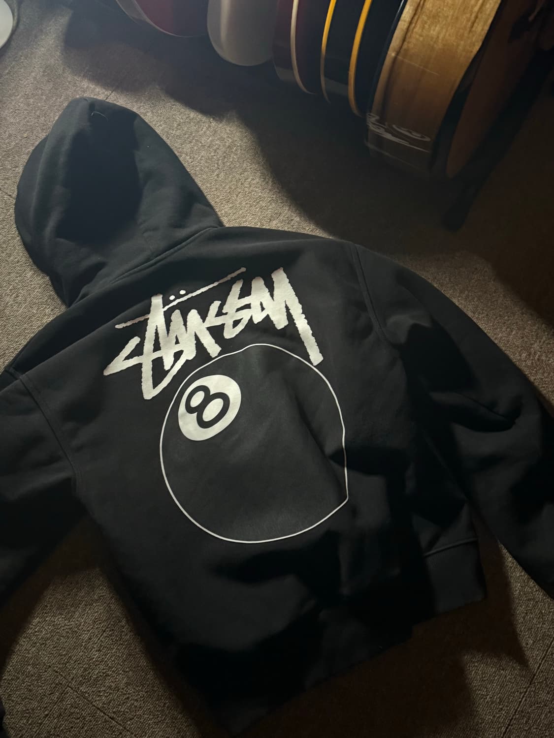 스투시 8볼 후드 집업 블랙 22SS M 상품이미지1