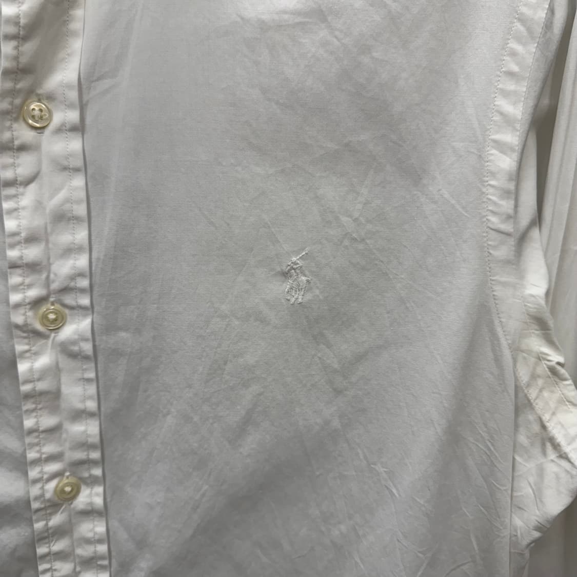 폴로 랄프로렌 솔리드 긴팔 셔츠 화이트 포니 포인트 화이트 상품이미지5