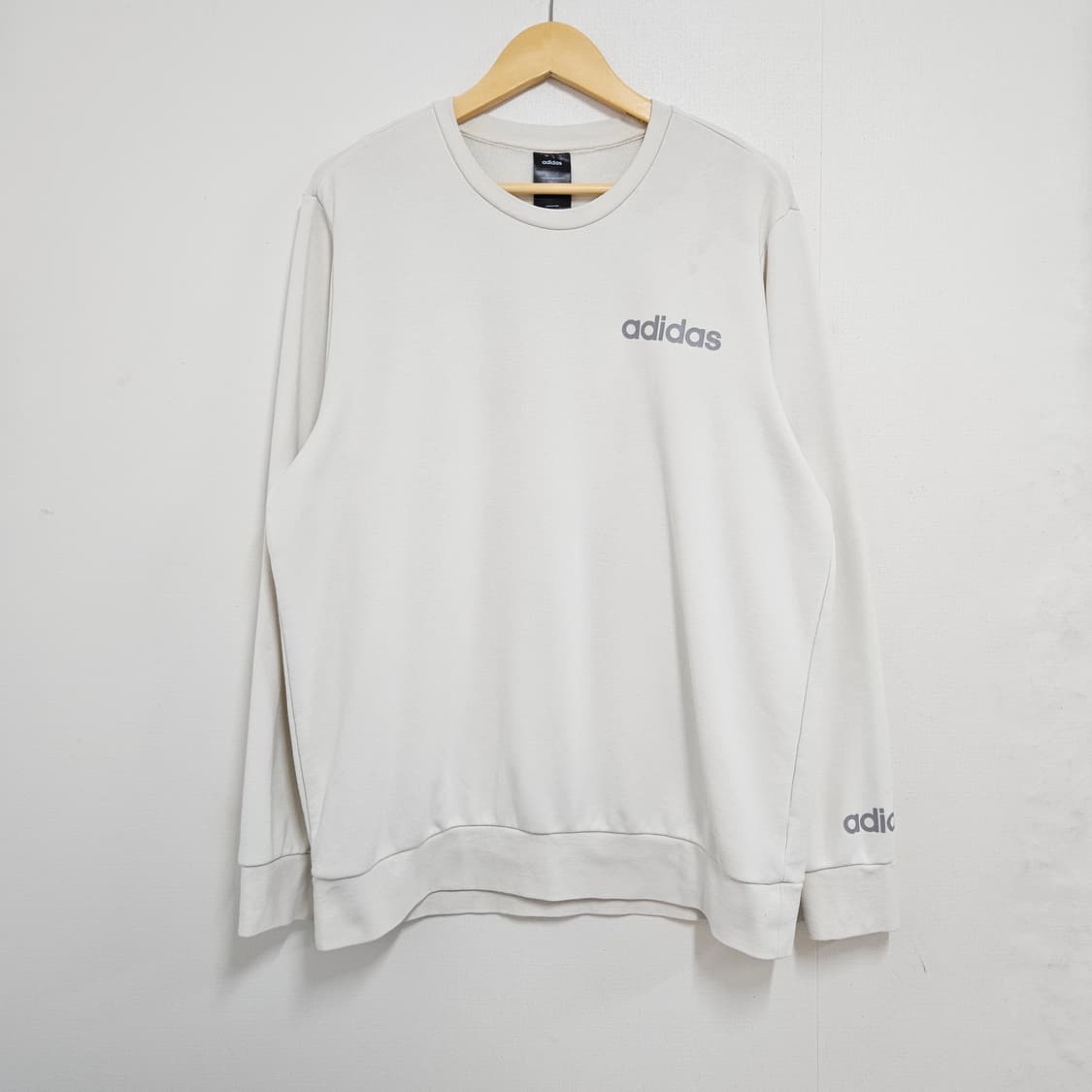 3XL 110 아디다스 백로고 맨투맨 크림 아이보리 상품이미지2