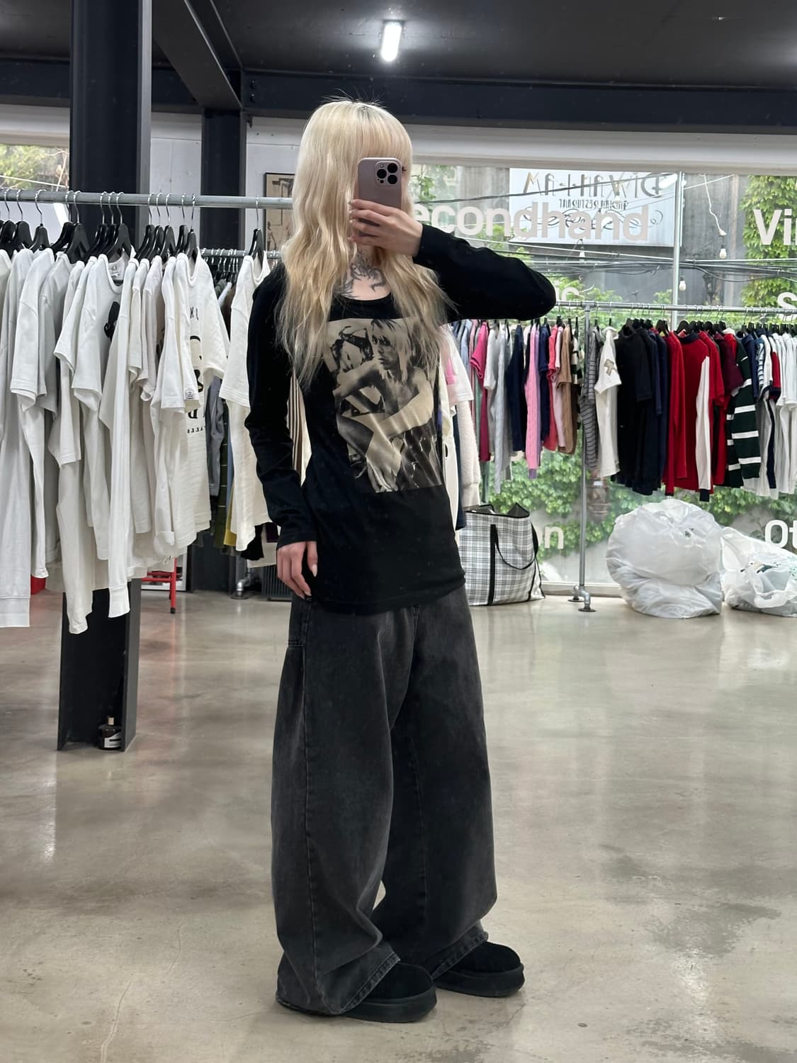 히스테릭 글래머 The Stooges 블랙 긴팔 롱슬리브 상품이미지2