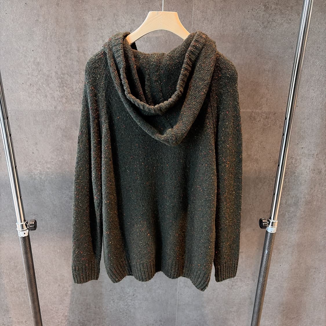 (정품/새상품) 폴앤샤크 남성 다크그린 집업 후드 니트 상품이미지4