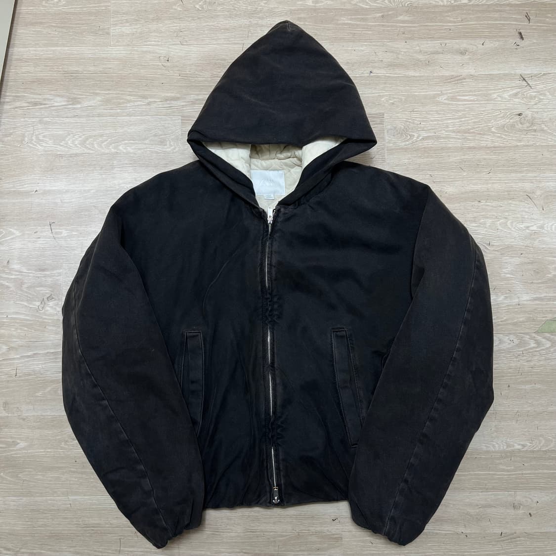 자라 오버사이즈 봄버핏 이너퀼팅 후드 워크자켓 [블랙] XL/105 상품이미지1