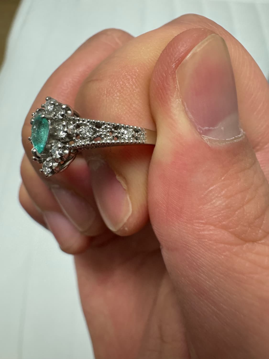 천연 파라이바 다이아 반지 PT900 상품이미지2