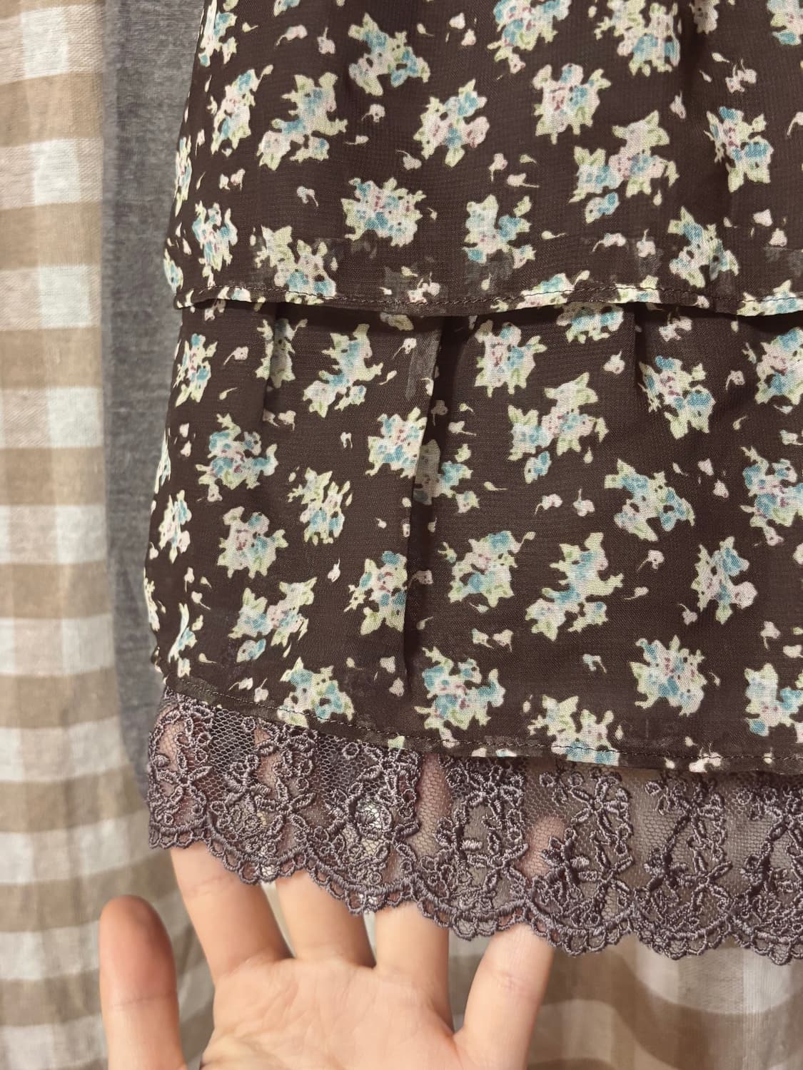 일본 빈티지 플라워 러블리모리 캉캉 블라우스 상품이미지6