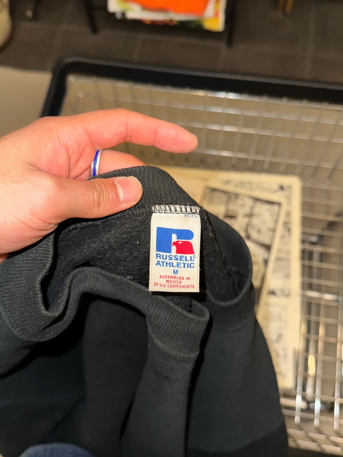 90’s Russell Athletic black plain faded 상품이미지10