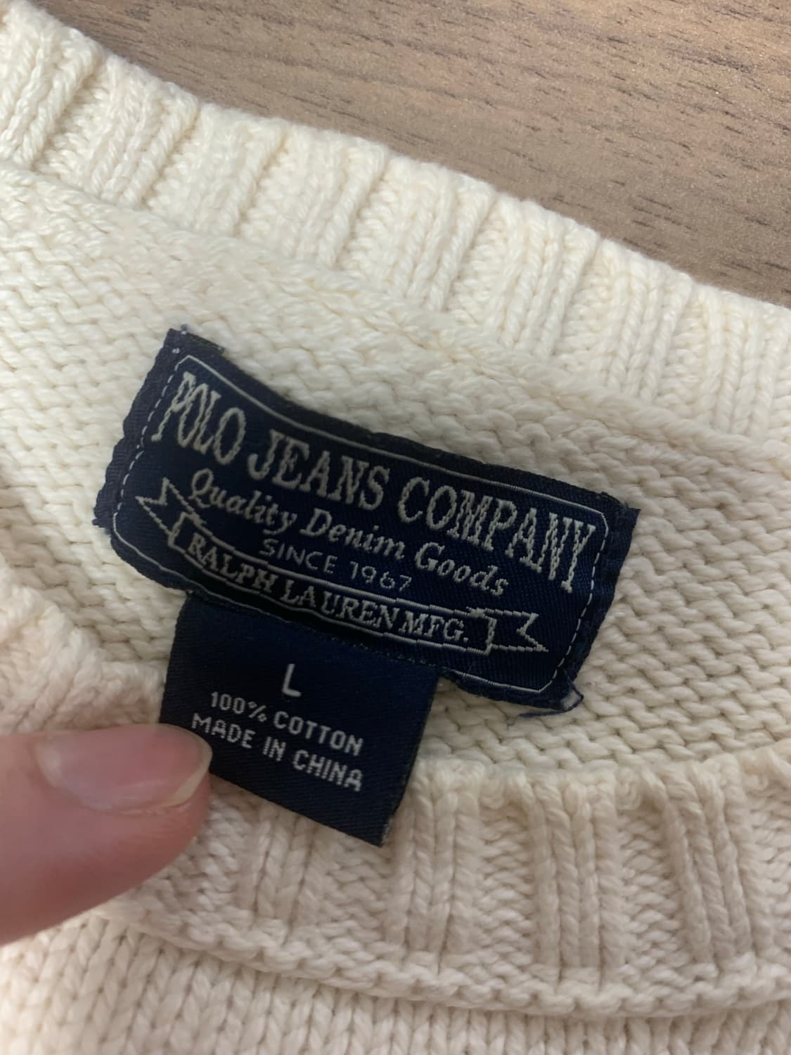 폴로성조기 니트,아이보리,L 상품이미지7