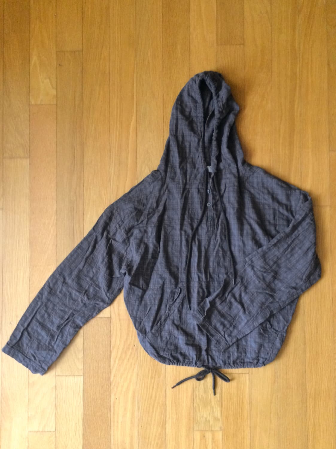 Vintage Check Pattern Hood (dark purple) 상품이미지1