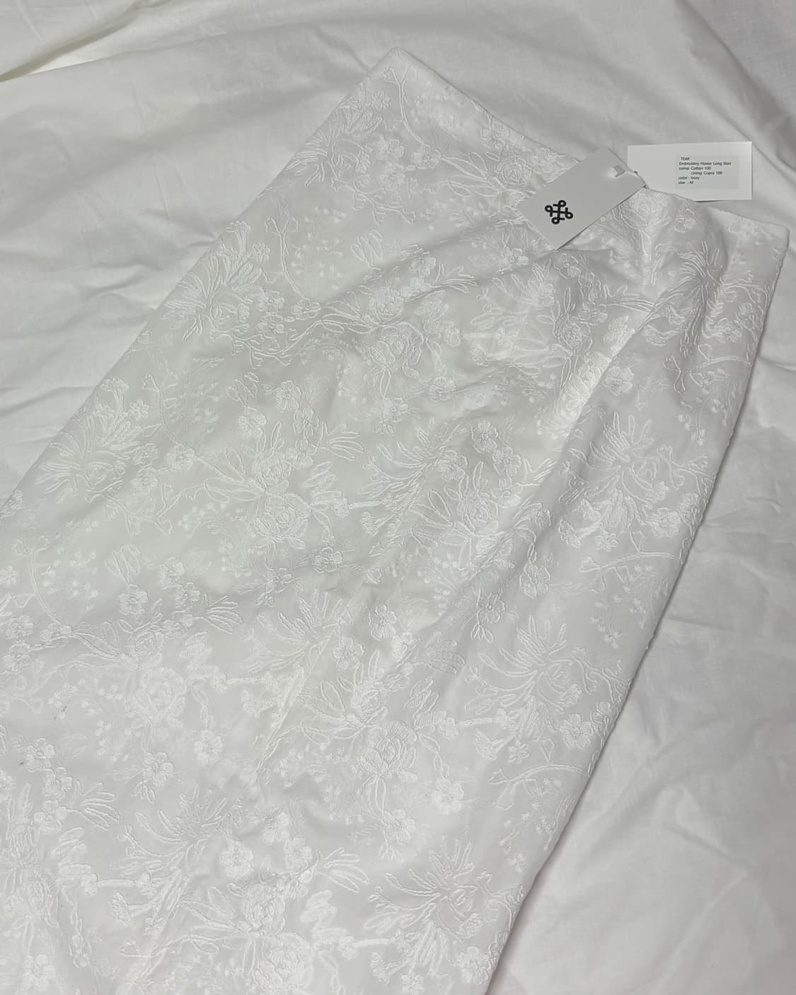 티크 teak EMBROIDERY COTTON LONG SKIRT 상품이미지1